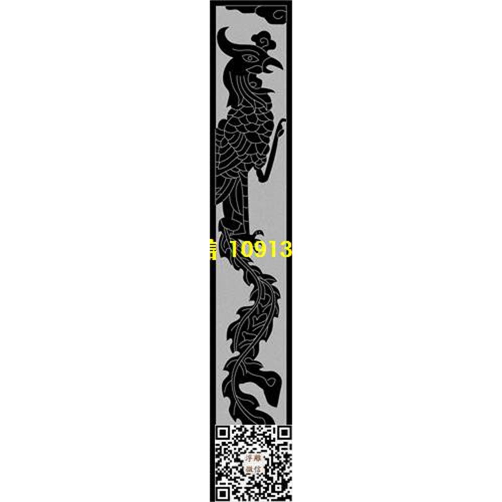 精雕图60凤凰墓碑板精雕图线雕图线条图单线铣底图_电脑雕刻plt文泰矢量图精雕图浮雕图